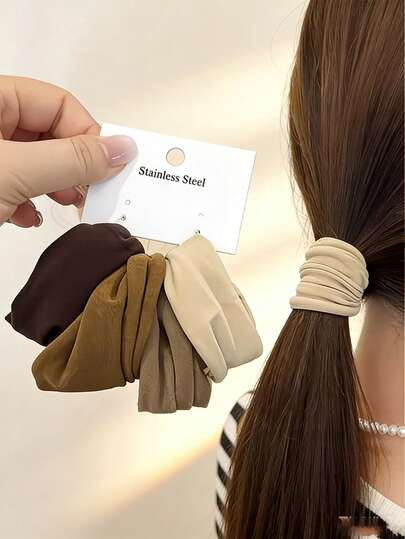 Casual Versatile Solid Color Hair Scrunchie