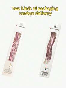 6pcs/12pcs Rose Gold/Champagne/Gold/Silver Curved Colored Birthday Candles, Cake Decorations, Baking Supplies - Multicolor - View 4