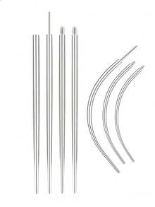 7/8件套不锈钢平头穿刺工具套装，适用于14G、16G、18G、20G尺寸，可用于耳/鼻/唇/眉/舌/肚脐等身体部位穿刺，包含穿刺针和插入工具。 - 彩色 - 查看 4