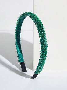 1pc Thin Grid Crystal Korean Style Hair Hoop Accessory Hair Band Hairband Diadema - FG20 Green - View 4