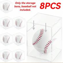 棒球展示盒 透明壓克力立方體含球架，防UV防塵紀念品展示盒，適用於正式尺寸棒球，可堆疊式桌面收納，適合居家辦公室書架裝飾，棒球迷爸爸兒子的紀念品展示禮物 - 無色 - 查看 9