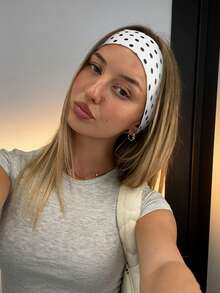 1/6条装女士波点发带，弹力宽幅布艺发箍，甜美优雅波西米亚风发饰，吸汗头巾，适合日常佩戴、健身、跑步、普拉提 | 复活节礼物，母亲节礼物 - 彩色 - 查看 5