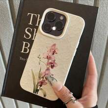 1pc TPU Material Elegant Lace Orchid Butterfly Pattern Phone Case Compatible With IPhone 17 Pro Max/17/16 Pro Max/15/13/12/11, S20 FE/A15/S24/A55, Note 11/12/13 Pro, Full Coverage Anti-Drop Soft Protective Phone Cover,International Version, Not The Domestic Version - White - View 2