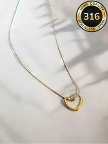 Bộ dây chuyền và bông tai hình trái tim bằng thép không gỉ 316, dây chuyền choker hình trái tim tối giản thanh lịch, không gây dị ứng, không phai màu, đa năng, thích hợp đeo đi làm và hẹn hò, quà tặng kỷ niệm, quà tặng ngày Valentine cho người yêu. - bộ hình trái tim - Xem 9