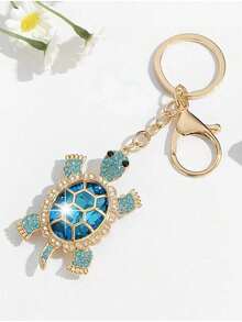 1pc Creative Cute Rhinestone Ocean Turtle Keychain, Alloy Crystal Animal Keyring, Heart-Shaped Faux Pearl Bag Charm, Exquisite Gift For Graduation, Back To School, Birthday Halloween Accessories Teachers Day Gifts For Mother, Father, Graduation, And Teacher - Multicolor - View 15