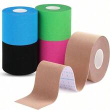 2.5cm*5m Sports Muscle Tape, Breathable And Elastic, Provides Support For Shoulders And Feet, Flexible Adhesive Back Support, Suitable For Gym And Training Use - Multicolor - View 2