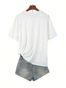 Disney Cars Lightning Mcqueen Design Featuring The Word 'Name' And Racing Elements. New Summer Short-Sleeve T-Shirt For Women, Casual And Stylish With Printed Designs, Elegant Women'S Wear - Blanc - Voir 2