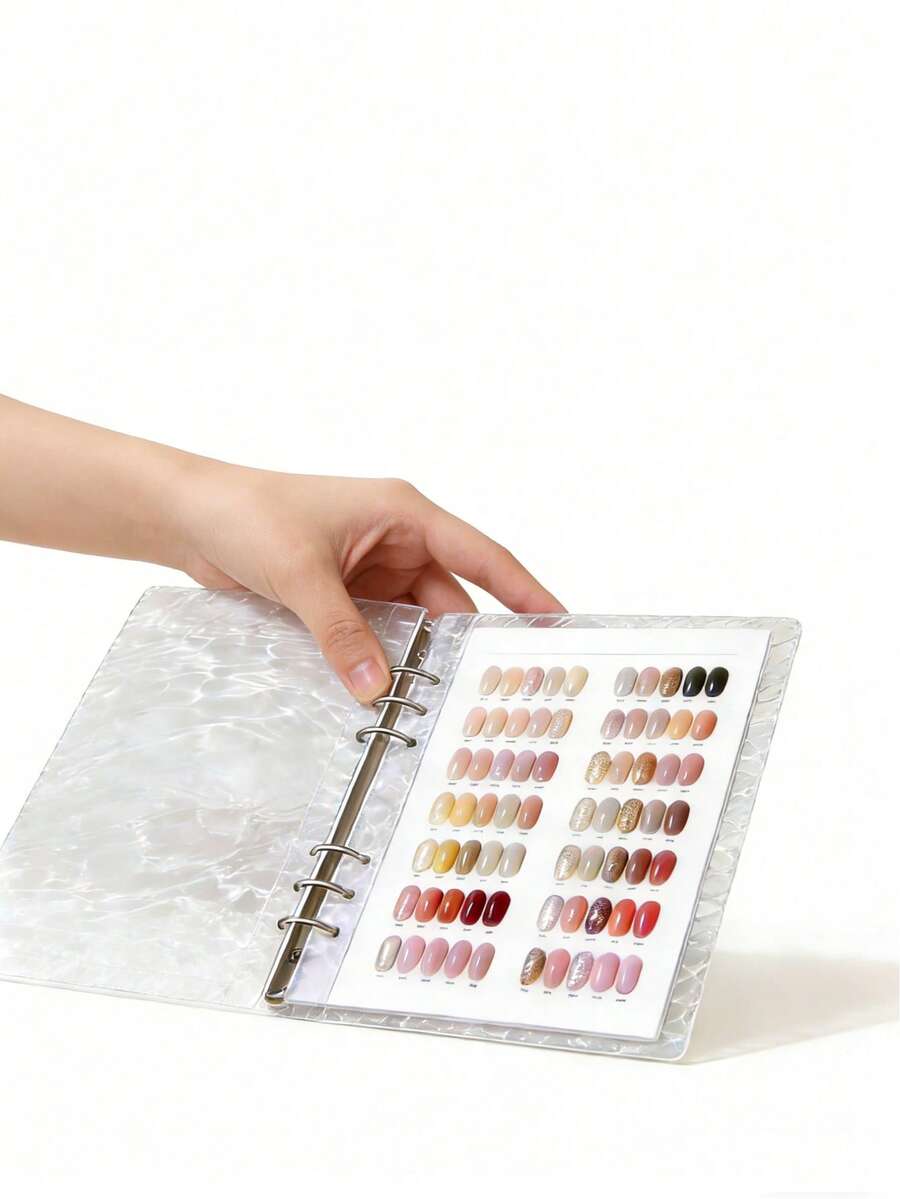 Acrylic Nail Art Display Book, Large Capacity Loose-Leaf Binder With Organic Glass Cover, Portable Nail Supplies - Multicolor - View 1