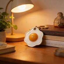 Fried Egg Leather Air Apple Tag Keychain Holder Access Card Cover Anti-Lost Case, Anti-Scratch Air Apple Tag Key Chain For Air Apple Tags, Accessories For GPS Item Finder Tracker - Multicolor - View 3