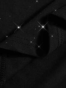 男士夏季星空亮片T恤，圆领休闲上衣，适合运动、街头穿搭、日常穿着、通勤和户外活动 - 黑色 - 查看 7