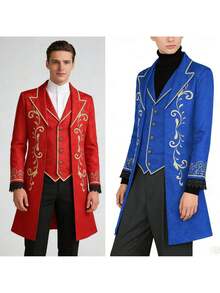 Disfraz retro de príncipe de la corte medieval para Halloween - Negro - Ver 5