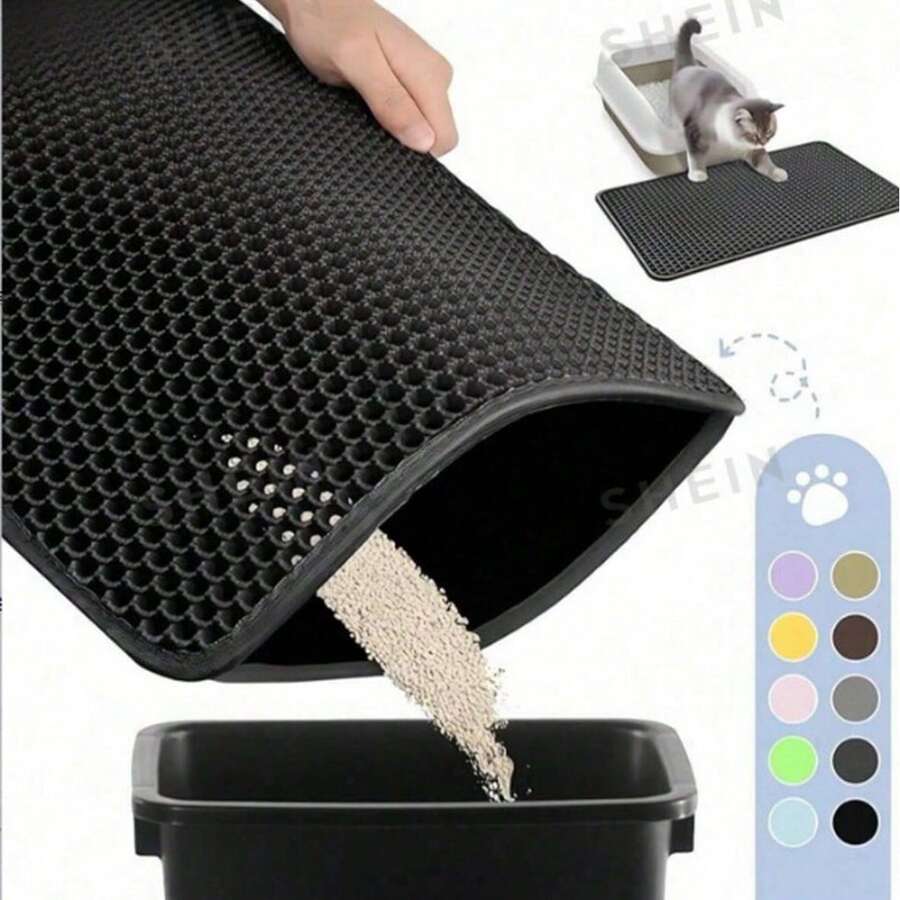 1片装大号双层猫砂垫，EVA防滑防水防漏猫砂垫，易清洁防溅猫砂垫，猫咪用品