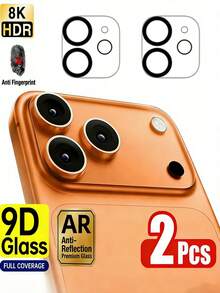 2 piezas de película protectora de vidrio templado para lente de cámara compatible con iPhone 17/17Pro Max/17 Pro/16 Pro Max/16/15/14/13/12/11/Pro/Promax/Plus/Mini Series - transparente - Ver 22