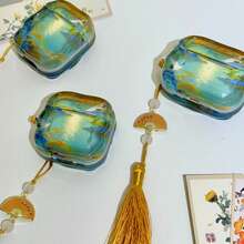 New Chinese Style Retro Apple Pro 3/Pro 2/4th Gen Earphone Case, Anti-Drop Protective Cover, Holiday Gift, Suitable For Girlfriend - Green - View 10