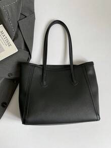 Classic Large-Capacity Premium Style Daily Retro Look Fresh And Simple, Versatile. 2026 New Style Fashionable Ladies Shoulder Bag. - Black - View 7