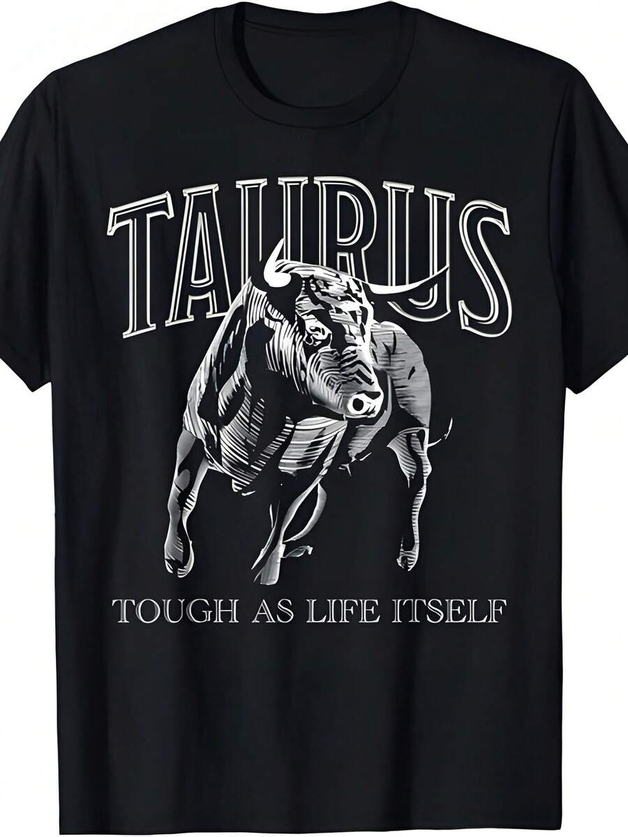 NEW LIMITED Taurus Zodiac Sign Astrology Horoscope T-Shirt - Black - View 1
