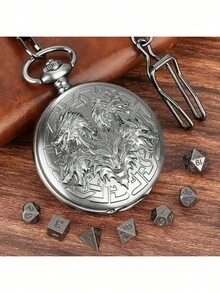 Juego de dados metálicos de ruleta multifacética de 7 en 1, rodillo de dados de mano giratorio del mago con caja de regalo con estampado dorado, dados para juegos de rol D&D, regalo de cumpleaños - Multicolor - Ver 16