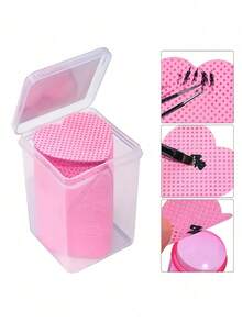 2000/1000/200pcs Nail Cleaning Wipes - Professional Lint-Free Nail Polish Remover Pads, UV Gel Cleansing Tissues, Unscented Manicure Prep And Finishing Cleaning Tool (Heart Shape) - Pink - View 3