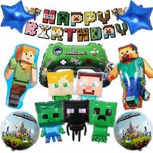 -Juego de Decoración para Fiesta de Cumpleaños Temática con Personajes y Arreglos de Estilo Píxel de Controlador de Juegos, Fiesta de Cumpleaños, Fiesta Temática - 1 - Ver 4