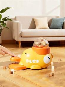 1pc Interactive Duck-Shaped Pet Feeder Toys - Orange Beak & Foot Design Durable Plastic Puzzle Feeder, Engages Small To Large Pets With Fun Dispensing Game, Sturdy Pet Toys, Pet Feeding Station - Yellow - View 7