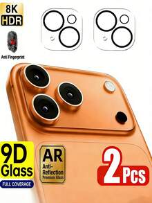 2 piezas de película protectora de vidrio templado para lente de cámara compatible con iPhone 17/17Pro Max/17 Pro/16 Pro Max/16/15/14/13/12/11/Pro/Promax/Plus/Mini Series - transparente - Ver 24