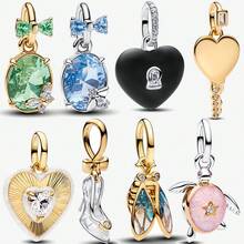 1 Butterfly&Bee Splitable Dangle Charm Silver Plated FIT Bracelet Necklace DIY Gift - Multicolor - View 1