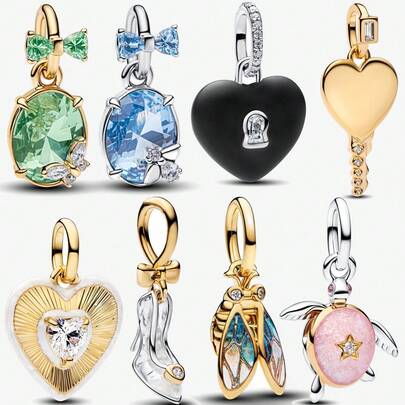 1个蝴蝶蜜蜂可拆分吊坠，镀银，适合手链项链，DIY礼物