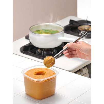 1pc Creative Portable Stainless Steel Double-Head Mixer, Manual Cream/Miso/Egg/Coffee/Milk Blender With Measuring Cup, Multifunctional Kitchen Baking Tool Suitable For Home/Restaurant Daily Use, New Year/Valentine's Day/Mother's Day/Father's Day/Graduation Gift