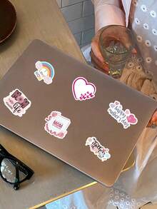 50 Pcs Mother's Day Heartwarming Stickers Set – Pink Tone Multilingual Love Messages With Flowers & Hearts, Waterproof For Cards, Journals & Gift Wrapping, Scrapbook Stickers, School Supplies - Mother's Day - View 8