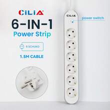 CILIA 1pc Universal Travel Adapter Plug, 16A High Power Converter Socket, Type E/F Plug, White - EU E Type Plug(220-240V) - View 4