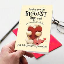 A Heartfelt Greeting Card With An Envelope - Featuring The Message 'Sending You The Biggest Hug Ever' With A Cute Bear And Red Heart Design - An Ideal Choice For Birthdays, Holidays - Sets - View 6