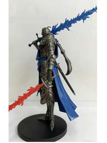 Elden Ring Dual Crescent Knight Action Figure, Metal Armor + Flowing Blue Cape, Game Scene Reproduction Model, Exquisite Face Sculpting And Detailed Depiction, Great Decorative Gift - Multicolor - View 8