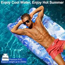 Inflatable Pool Float, Swimming Pool Floats With Headrest, Sunbathing Raft, Suitable For Lake, Beach, Pool Party, Water Floating Rest, Keep Cool - Multicolor - View 5