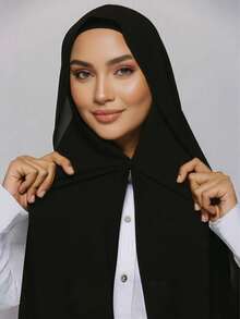 一件式三合一速戴雪纺头巾，内置磁铁和底帽/一体式速戴头巾 - 无需别针，防滑贴合，几秒即可轻松佩戴。适合日常搭配长袍、户外活动、祈祷和礼拜。 - Built-in magnetic hijab - 查看 16