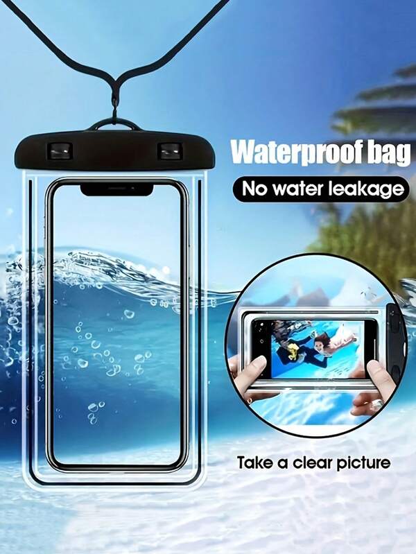 1pc Waterproof Phone Pouch, Universal PVC Waterproof Phone Case, Waterproof Bag, Touch Screen, Suitable For Diving, Outdoor Swimming