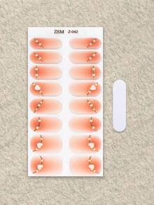 16 miếng dán móng tay dạng gel màu nude, bán khô, không cần đèn UV, chất lượng salon, bền lâu. - Màu Hồng  San hô - Xem 3