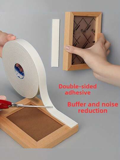 1卷500厘米/196.85英寸高粘度双面泡沫胶带，适用于广告海报框，泡沫双面胶带，高粘度双面泡沫胶带，减震双面泡沫胶带