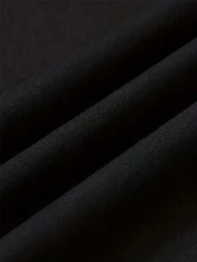 Camiseta de manga corta holgada con estampado de moda para hombres SU ER |   Diseño exquisito |   Esencial de verano |   Fácil de combinar, mostrando tu estilo - Negro - Ver 5