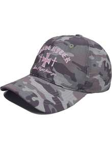 1 chiếc mũ lưỡi trai kiểu retro sành điệu họa tiết rằn ri thêu chữ thập, mũ đôi thời trang đường phố rằn ri cho các trận đấu thể thao, mũ cài khóa mềm mại, chất liệu thoáng khí. - Nhiều màu - Xem 3