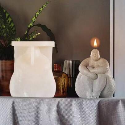 1个装 思考者香薰蜡烛硅胶模具 DIY思考者香薰石膏扩散器石家居装饰硅胶模具