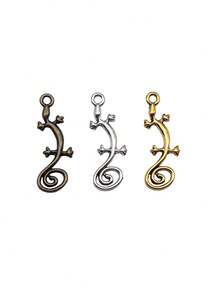 20pcs 29x11mm Gecko Charms Pendant For DIY Jewelry Making Necklace Keychain Phone Chain Bracelet Making Accessories Handmade Craft Making Findings - Lizard - View 3