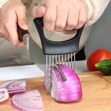 Stainless Steel Onion Needle, Meat Tenderizer, Onion Fork, Multi-Function Onion Clip Slicer, Potato Clip Slicer, Tomato Slicer, Onion Fixing Holder, Fruit & Vegetable Slicer, Fruit & Vegetable Fixing Holder - Multicolor - View 3