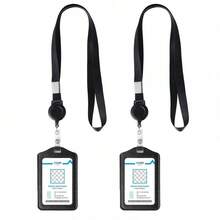 Expandable PU ID Card Holder, Work Badge Card Case, Employee ID Card Holder With Retractable Clip - 1.5-meter Telescopic Rope + Triangular Pickup Truck - View 4