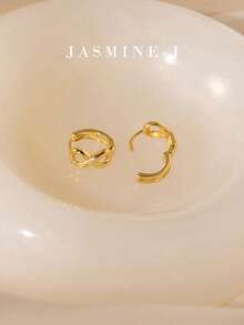 1 Pair S925 Sterling Silver Infinity Earrings,Gold Earrings,Sterling Silver Earrings,Zirconia Earrings,Infinity Symbol Earrings,Simple, Sophisticated, And Elegant Design,Suitable For Women To Wear Daily - Multicolor - View 2