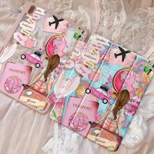 This Exquisite And Adorable Cartoon Airplane Travel Letter Double-Sided Acrylic Crystal Clear Back Cover Is Shock-Resistant And Durable, Suitable For IPad 7th, 8th And 10th Generation (10.2 Inch). It Has A Built-In Pen Slot, Supports Sleep/Wake Function, And Is An Ideal Gift Choice. - Multicolor - View 4