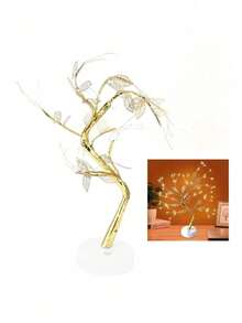 Lampara Con Diseño De Arbol Bonsai Con Hojas Otoño 108 Luces Led - Dorado - Ver 9