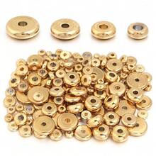 20pcs/Pack Stainless Steel Flat Wheel Beads, Jewelry Making Spacer Beads, Minimalist Bracelet Necklace Accessories, DIY Jewelry Making Spacer Beads - Gold - View 7