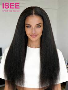 ISEE Hair Kinky Straight Wear Go Glueless Wigs 9*6 Transparent Lace Wig 16-28 Inch 180% Density High Density Pre-Plucked & Pre-Cut Lace Stylish Wig Pre-Bleached Mini Knots Unprocessed Human Virgin Hair Natural Looking Versatile Style 100% Human Hair Wig Vacay Vibes Active Energy Travel Essential Holiday Outfits Bridesmaid Gifts Accessories Women Free Shipping Artistic Elegance Active Energy Casual Everyday Romantic Getaway Edgy And Clean Cut Wig Perfect For Citylife - SNatural - View 3