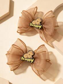 2个网状小熊轮廓蝴蝶结发夹，可爱小熊发饰，色彩缤纷，时尚百搭，适合日常佩戴，也是开学礼物、情人节礼物、母亲节礼物、生日派对礼物、新年礼物的理想之选。 - 多色 - 查看 10