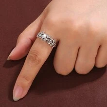 1 chiếc nhẫn thiết kế hình vương miện thanh lịch đính đá Cubic Zirconia dành cho nữ - Nhiều màu - Xem 10
